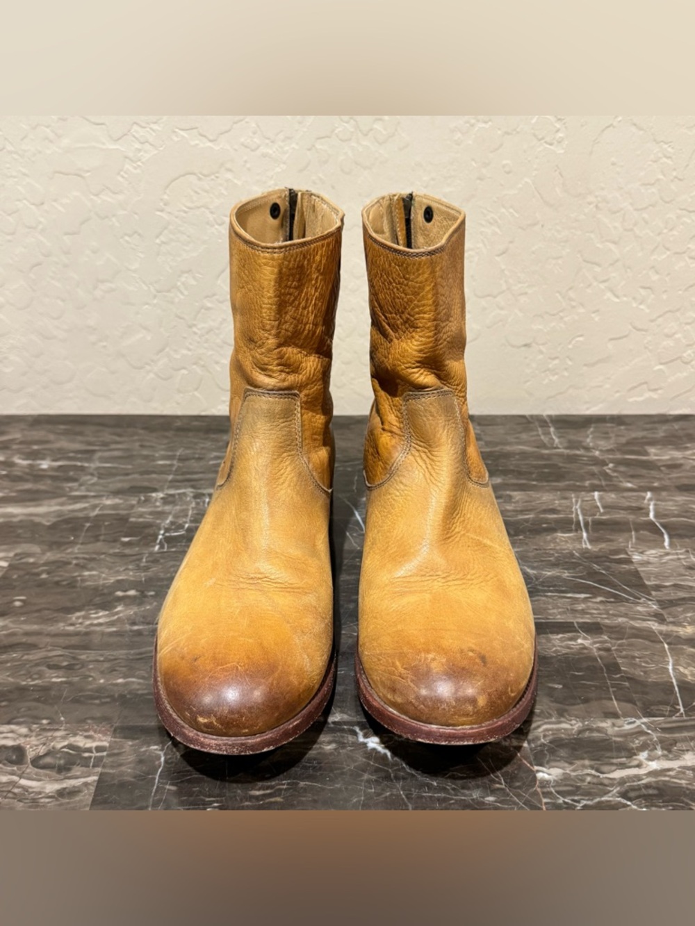 Frye Back Zip Leather Short Riding Boots - Picture 5 of 14